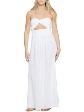 Seaspice Bandeau Maxi Dress White Size M NWT Cutout Resort Summer Dress